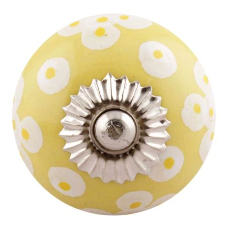 Yellow Ceramic Floral Cabinet Knob Online